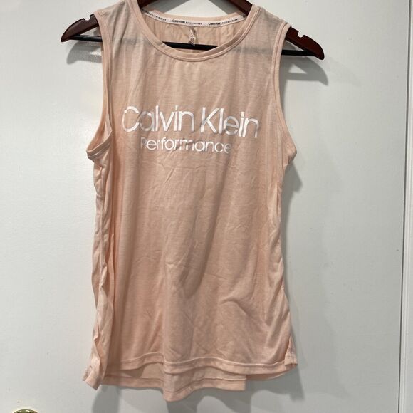 calvin klein womens tank top medium m pink workout light wick - Picture 1 of 7